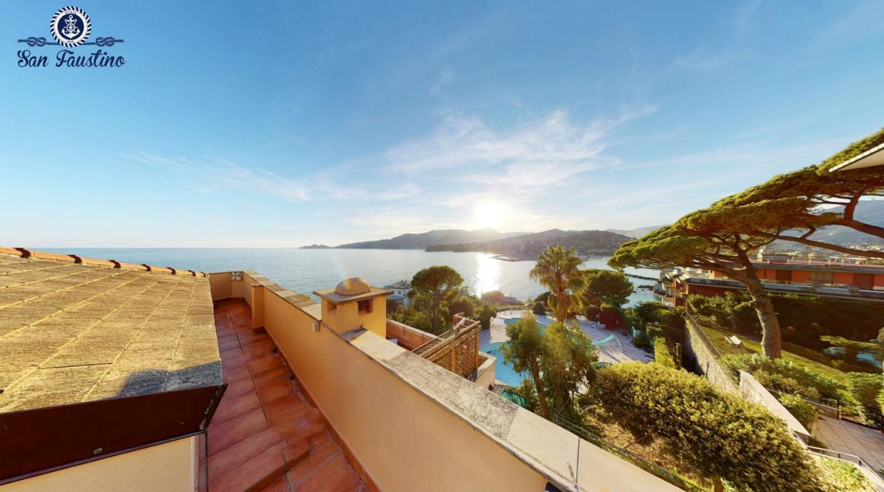 Welcome Riviera - Attico San Faustino 165 Mq Piu 110 Mq Di Terrazza- In Villa 700 ,Vista Mare Strepitosa-100 M Dalla Spiaggia-Parking Esclusivo Rapallo Dış mekan fotoğraf
