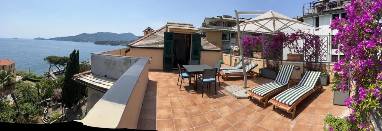 Welcome Riviera - Attico San Faustino 165 Mq Piu 110 Mq Di Terrazza- In Villa 700 ,Vista Mare Strepitosa-100 M Dalla Spiaggia-Parking Esclusivo Rapallo Dış mekan fotoğraf